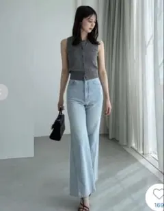 SNIDEL Sustainableストレッチフレアデニムパンツ