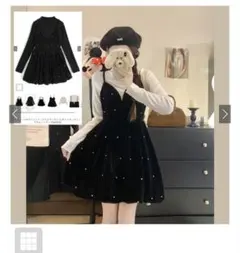 【GRL】ビジューベロアキャミソールミニワンピース