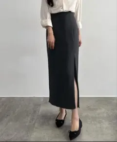 CENEA ハイウエストジップIラインスカート