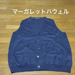 MARGARET HOWELL ネイビー ベスト 2L 麻リネン