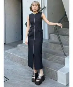 【新品未使用】MURUA フロントジップナローワンピース