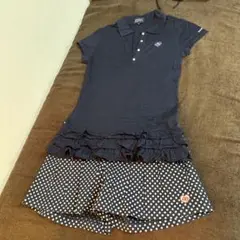 PEARLY GATES ネイビー フリルポロシャツ