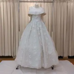 ウエディングドレス　総レース仕様　長袖　11号