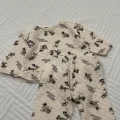 futafuta ミッキーミニー キルティングパジャマ 長袖長ズボンセット　80