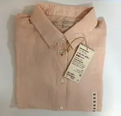 【今季購入】無印良品　麻100 洗いざらし　長袖　M　3990円　ライトオレンジのサムネイル