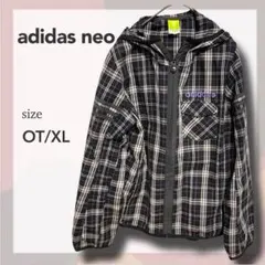 adidas アディダス neo LABEL チェックパーカー XLスポーティ