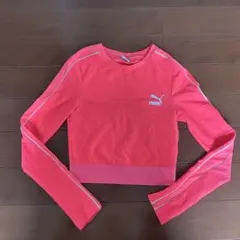 PUMA 長袖 クロップド丈 トップス ピンクのサムネイル