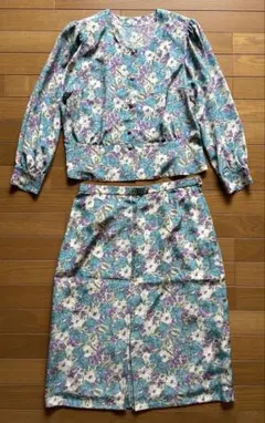 【IMAGINA】セットアップ　花柄　フラワープリント 昭和レトロ