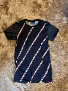 美品　adidas ネイビー ストライプ ロングTシャツ M