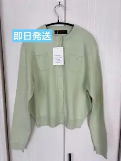 CABaN コットンカシミヤ クルーネックカーディガン ライトグリーン