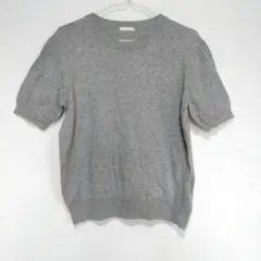 GU　UVカットウォッシャブルクルーネックセーター グレー Lサイズのサムネイル