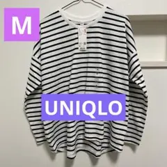 新品タグ付　UNIQLO ユニクロ　レディース　ストライプ Tシャツ Mサイズ