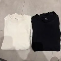 ユニクロ　ソフトタッチクルーネックTシャツ　ブラック　ホワイト　2点セット