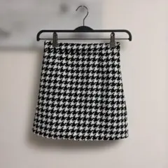 千鳥柄 ミニスカート タイト