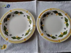 【再出品】フランス製プレート　花柄2枚セット