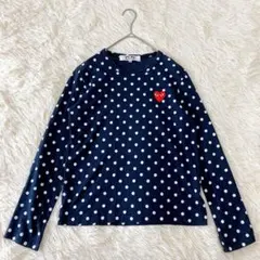 PLAY COMME des GARCONS ドット柄長袖Tシャツ　ネイビー　M