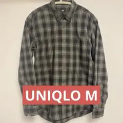 UNIQLO ユニクロダークグリーンチェック柄 長袖シャツ Mサイズ
