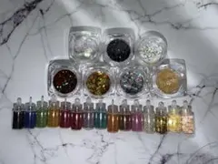 【大量】ネイルパーツ レジン ホログラム ラメグリッター ブリオン デコパーツ