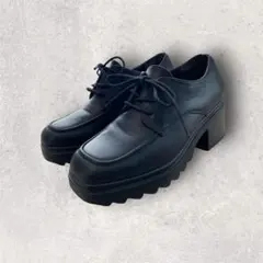 ABC 厚底 シャークソール レースアップシューズ ブラック 黒 美品 M