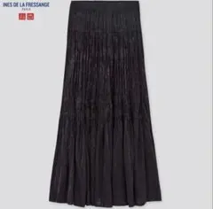 UNIQLOxイネス ツイストプリーツロングス カートSサイズ　ブラック