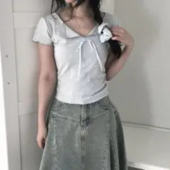 amood 水色 tシャツ shein