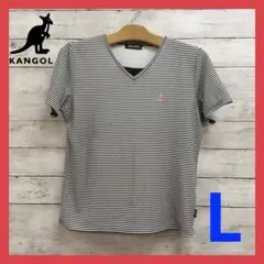 カンゴール スポーツ Tシャツ レディース Vネック しましま柄 Lのサムネイル