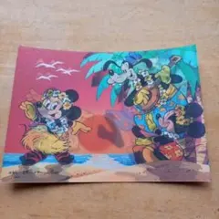 ディズニー　ミッキー　ミニー　ポストカード　レンチキュラーカード　希少