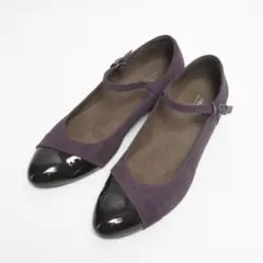 【美品】ペダラ パンプス エナメル スエード ストラップ 24.5cm