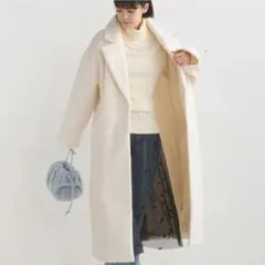 ニットシャギー袖タックチェスターコート レディース ロングコート カジュアル