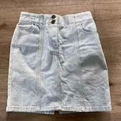 カスタネ　台形　デニムスカート