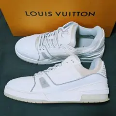 ルイヴィトン スニーカー LVトレイナー・ライン 白×グレー 26.5cm