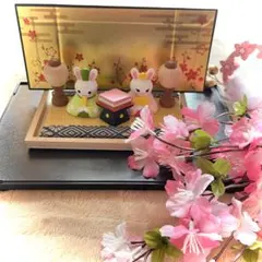 値下げ中♡ セリア　雛飾り　雛人形　うさぎ雛　おひなさま9点セット　即購入ok
