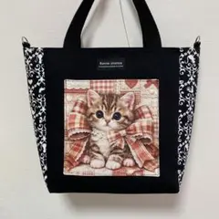 泰*子様 ハンドメイド　トートバッグ　ショルダーバッグ　ショルダー紐　猫パネル