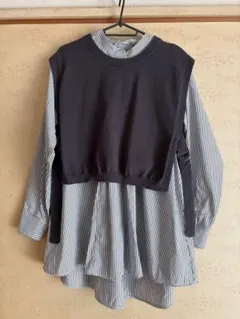 URBAN RESEARCH ストライプシャツ ベストレイヤードのサムネイル