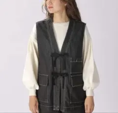 【niko and...】デニムベスト/ ブラックデニム/FREE綿100%