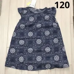 エニィファム　半袖　ワンピース　ネイビー　120