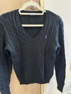 Polo Ralph Lauren 黒 ケーブル編み セーター M