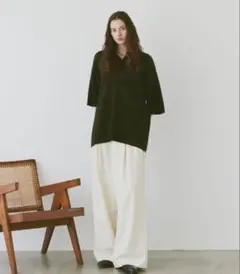 Loose knit polo shirt ルーズニットポロシャツ soerteのサムネイル