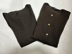 INGNIイング茶色カーディガン アンサンブル