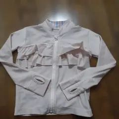 110 ラッシュガード　ピンクフリル　くすみカラー