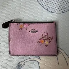 COACH 花柄カードケース ピンク