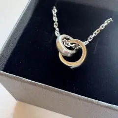 シルバー ネックレス ダブルリングデザイン メンズ