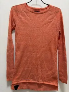 オレンジ 長袖薄手ニット