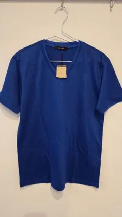 COMME CA MEN Vネック Tシャツ ブルー Lサイズのサムネイル