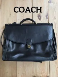 オールドコーチ　5266 2WAYビジネスバッグ　ターンロック　ブラック USA製 COACH オールド コーチ 2WAY レザー ブリーフケース 黒