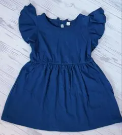 ネイビー フリル袖 セレモニーワンピース95cm