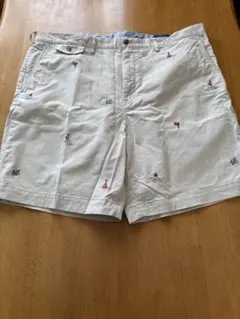 美品　Polo Ralph Lauren 刺繍ショートパンツ　ベージュ　42
