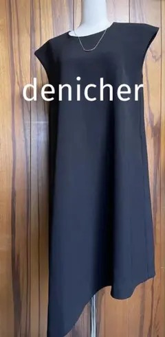 美品◆denicherデニシェ◆ノースリーブアシンメトリーワンピース　ブラックのサムネイル