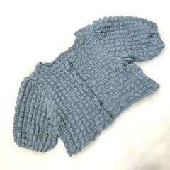 ダブルクローゼット ポコポコ 2way カーディガン トップス 青系 韓国 F