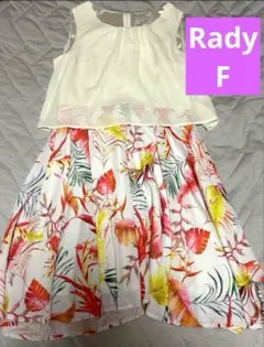 Rady フラワープリント ノースリーブ ワンピース